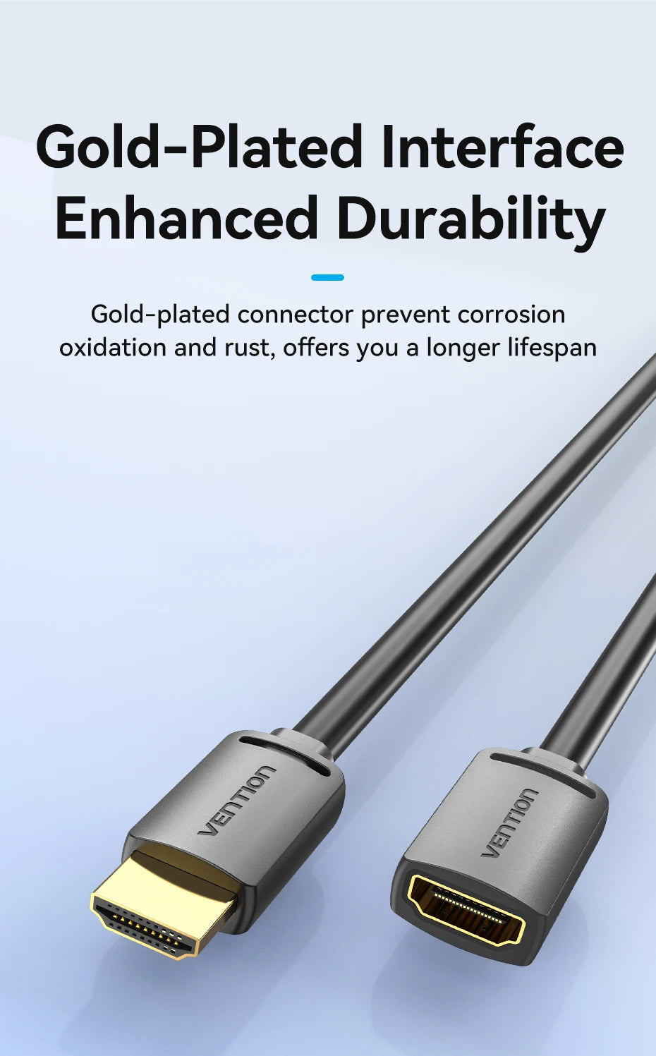 Vention 4K 60Hz HDR HDMI 2.0 Extension Cable for TV HD Nintendo Switch PS4 PS3 PC HDMI Male to Female Extender Adapter Cord