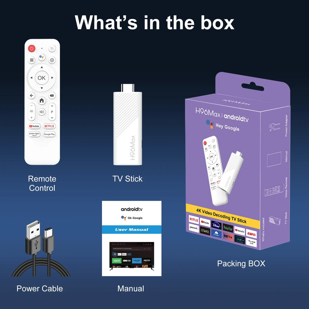 2024 New H96 MAX H313 Mini TV Stick Android 14 Smart TV Box Android14 2GB 16GB 8GB Wifi6 BT 4K HD Google Voice Media Player