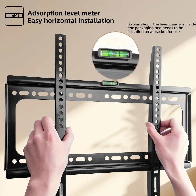 Fixed TV Wall Mount Bracket for 26-65 Inch Screens, Metal, VESA Mount 400x400mm,Load-Bearing 50Kg/110lb Secure Mounting for Home