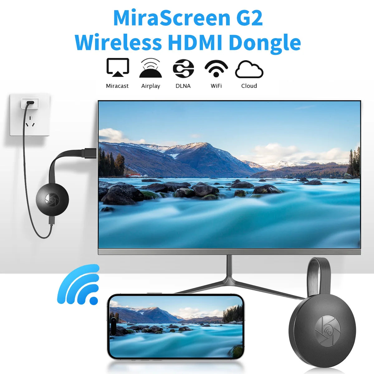 For MiraScreen Display Anycast HDMI-compatible Miracast Wireless WiFi Display TV Dongle 1080P G2 For Ios Android Mirror Screen