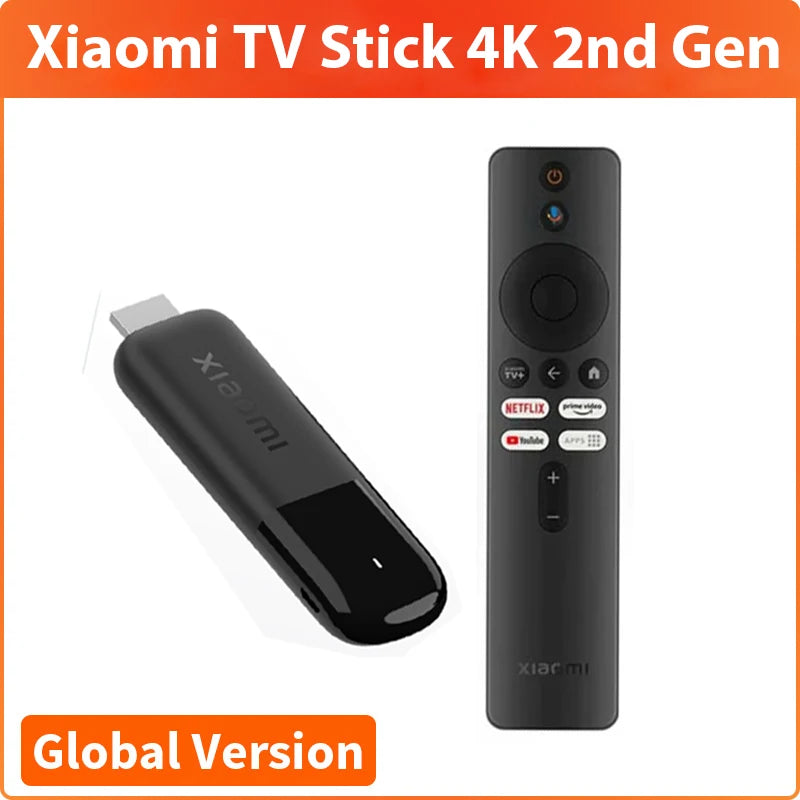 Global Version Xiaomi TV Stick 4K 2nd Gen 2025 2GB RAM 8GB ROM Bluetooth Wifi6 Dolby Vision TV Dongle Portable Streaming Media
