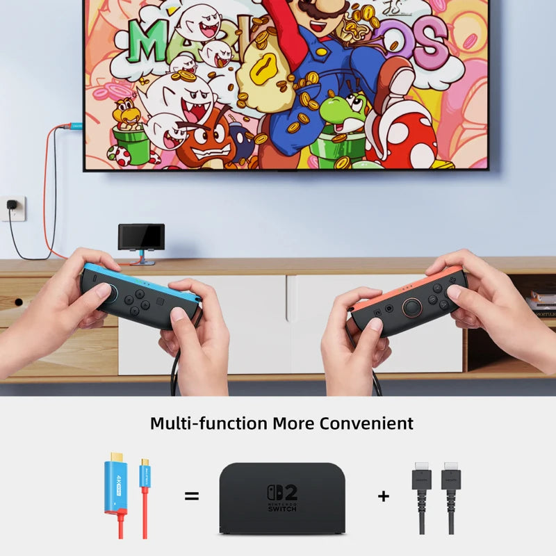 CABLETIME Switch 2 HDMI Cable USB C to HDMI Cable  Adapter 4K 60Hz HDR PD 100W for Nintendo Switch 1 Switch 2 OLED PS4/5 Laptops