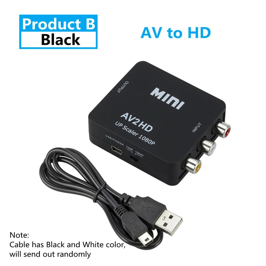 HDMI-compatible To AV RCA Converter Box Adapter HDMI to AV/CVSB L/R Video Full HD 1080P HD2AV Converter For PS4 TV PC Projector