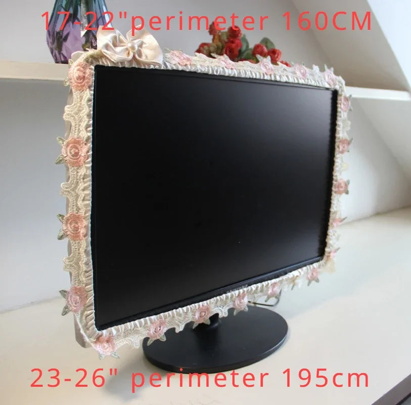 17-30INCH TV Dust Cover Computer Monitor Protection Stick Wall-Mounted Desktop Curved Screen Soft Fabric Craft