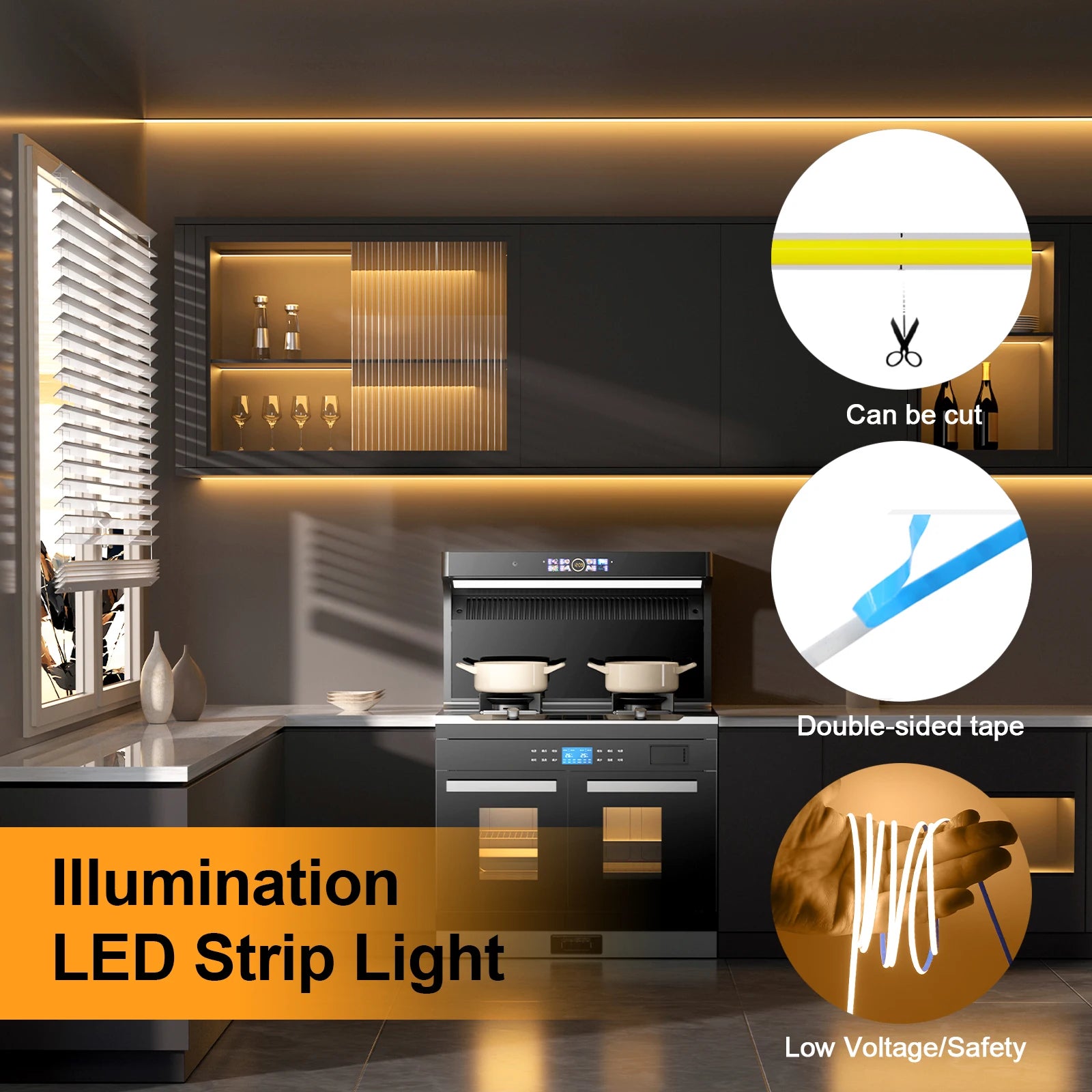 LED COB Light Strip Motion Sensor Flexible Diode Tape 3mm 5V USB Linear Indoor Lighting Lamp Room DIY TV Mirror Backlight