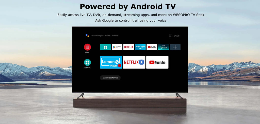WESOPRO TV Stick G2 Android 12 Smart TV Dongle 2GB RAM 16GB ROM 2.4GHz 5.0GHz Wifi 6 BT5.0 H.265 4K 30pfs VS Xiaomi Mi TV Stick