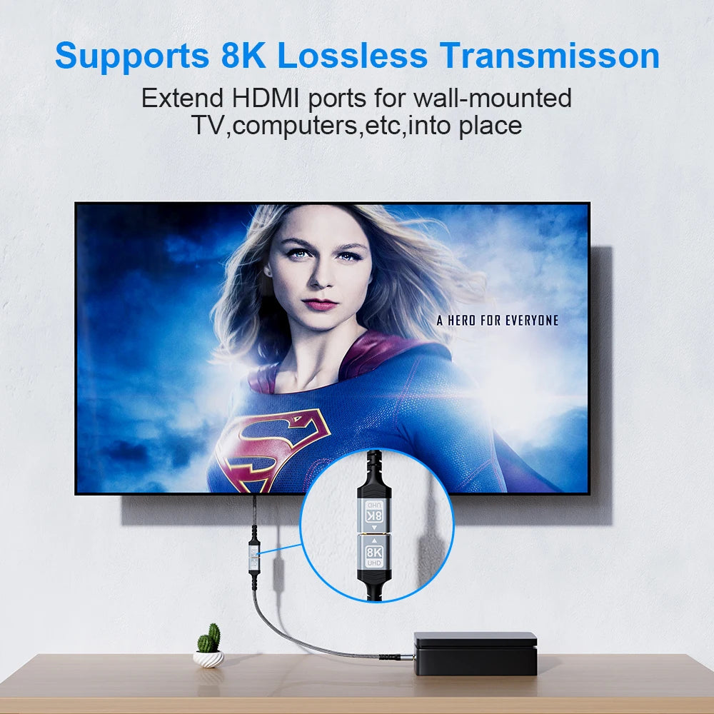 FSU 8K HDMI-compatible Extender cable,Male to Female Adapter,4K@120Hz 8K@60Hz 2.1 48Gbps,Compatible with PS5,PS4,TV PC,Blu-ray
