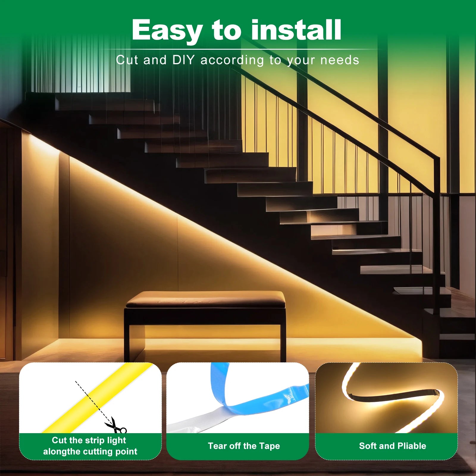 LED COB Light Strip Motion Sensor Flexible Diode Tape 3mm 5V USB Linear Indoor Lighting Lamp Room DIY TV Mirror Backlight