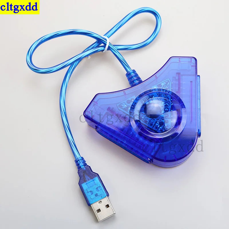 Cltgxdd 1piece FOR PS2 controller gamepad to PC gaming dual connection point interface adapter cable triangular USB controller