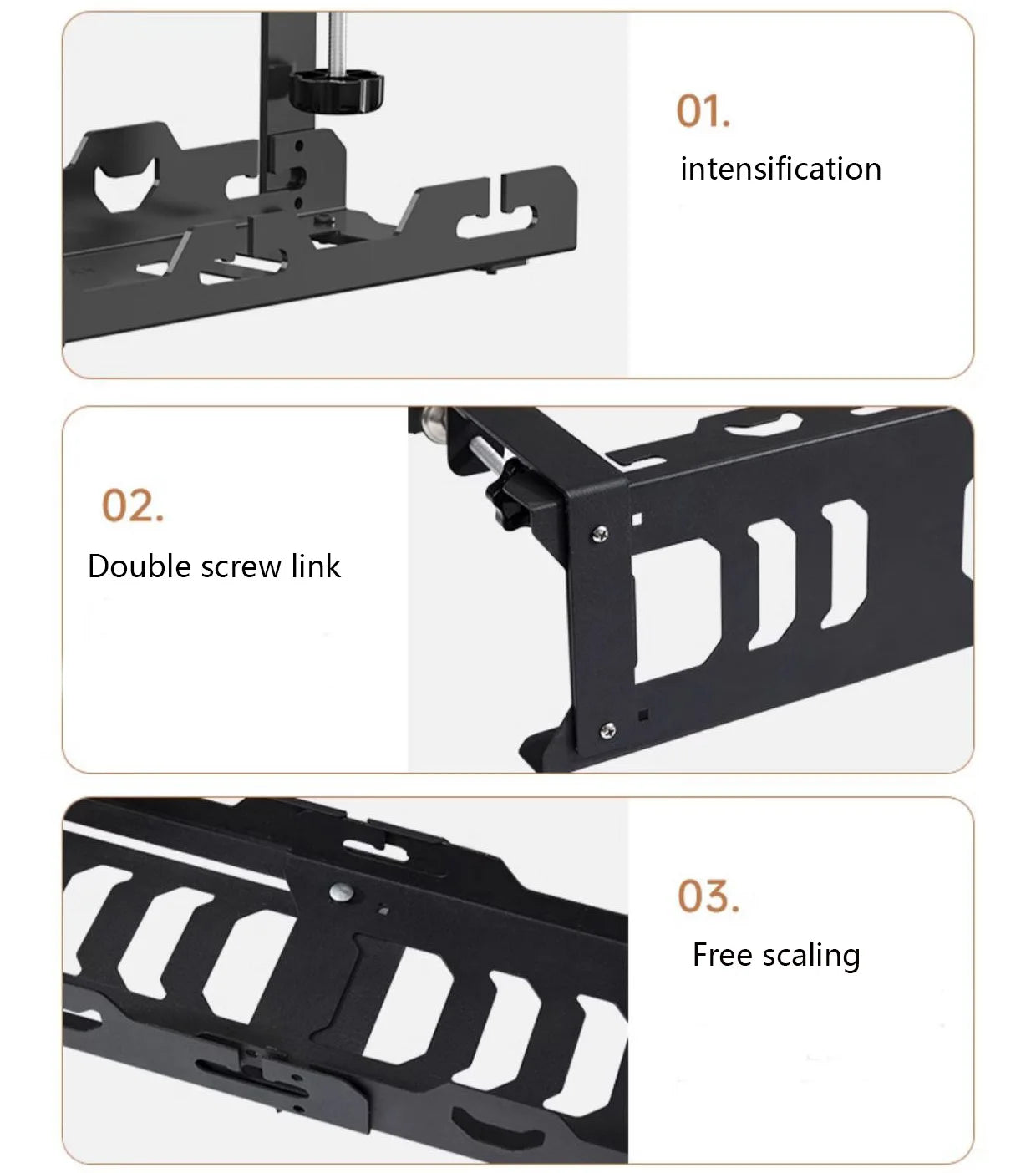 No Drilling Extendable Under Desk Cable Management Metal Cable Tray Under Desk With Clamp Retractable Power Strip Cord Holder