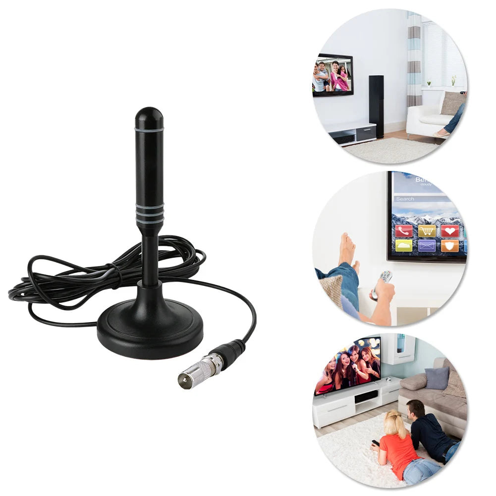 Digital Receiving Antenna 300cm Coax Cable Indoor Outdoor Digital HD Freeview Aerial DVB-T DVB-T2 DAB Plug and Play for Smart TV