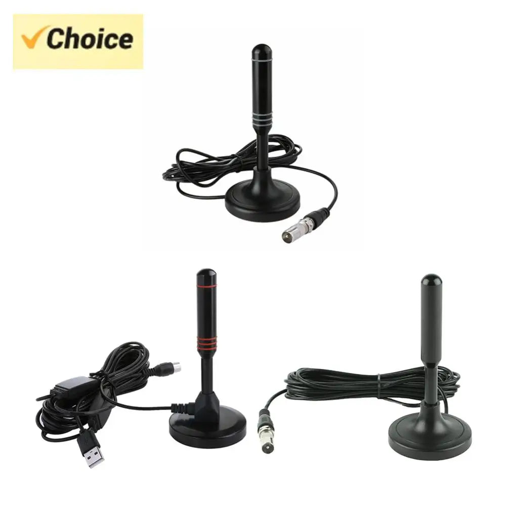 Digital Receiving Antenna 300cm Coax Cable Indoor Outdoor Digital HD Freeview Aerial DVB-T DVB-T2 DAB Plug and Play for Smart TV