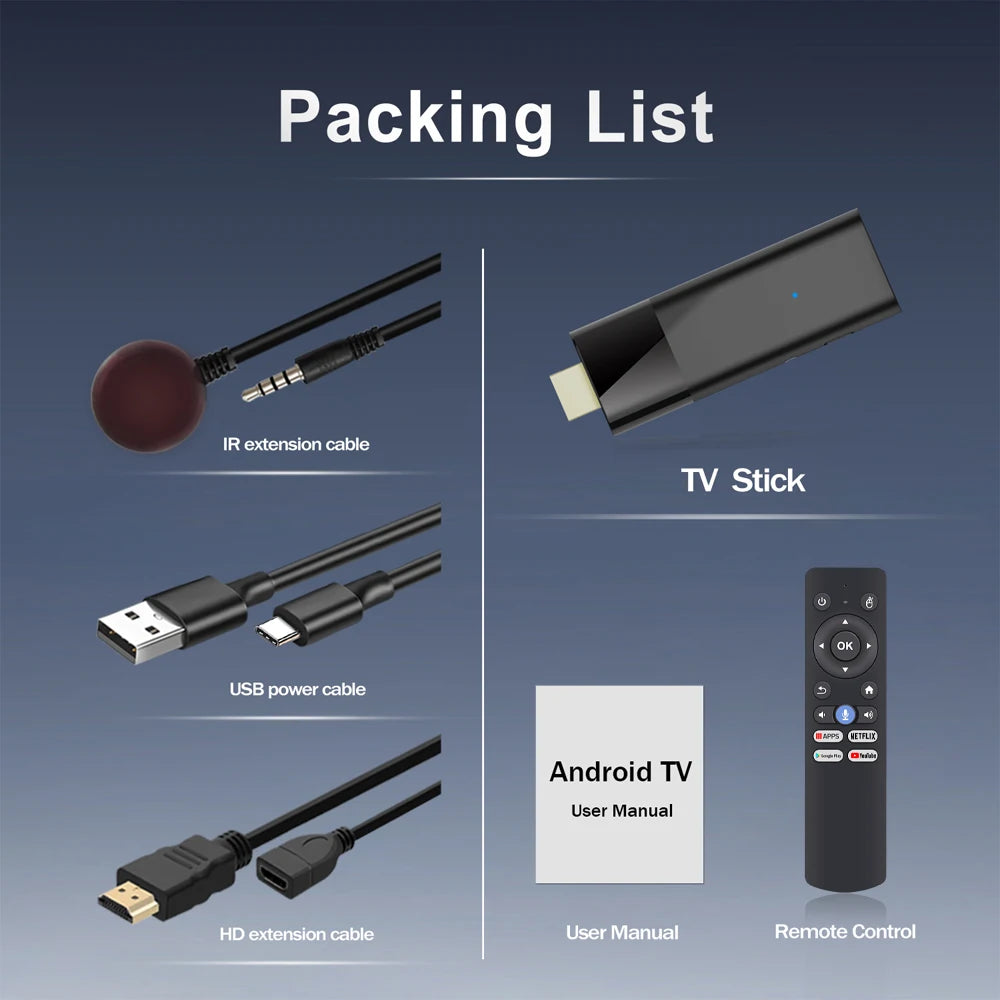 Android Tv Stick Janmifly Q6 2.4G/5G Wifi Bluetooth 5.2 Voice Remote Android 10 4K Video Netflix Youtube Fast Streaming Tv Stick