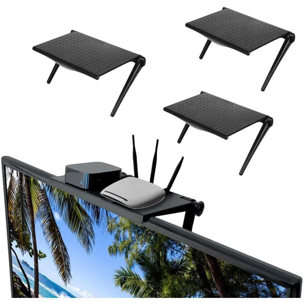 TV Monitor Rack Screen Top Storage Shelf Holder Home Storage Computer Multi-functional Organizer Bracket