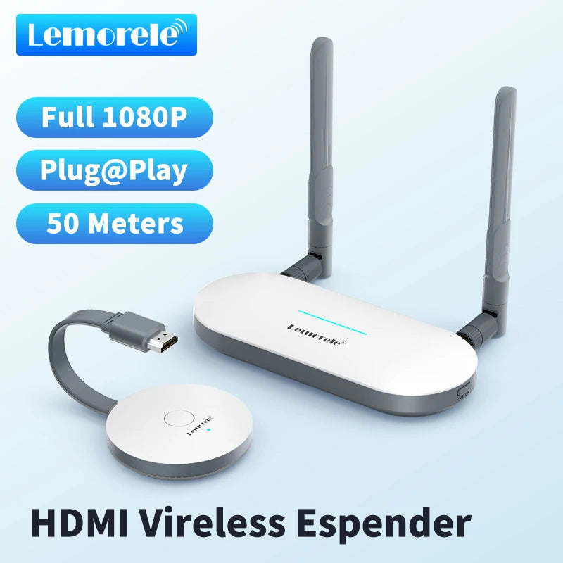 Lemorele Wireless HDMI Video Transmitter & HDMI/VGA Receiver Extender Display Adapter Dongle for TV Monitor Projector switch PC
