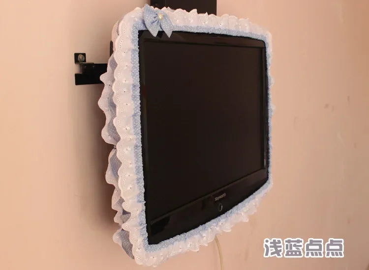 24-48INCHES TV Dust Cover Computer Monitor Protection Stick Wall-Mounted Desktop Curved Screen Soft Fabric Craft