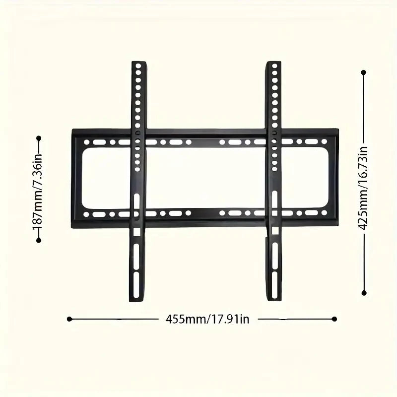 Fixed TV Wall Mount Bracket for 26-65 Inch Screens, Metal, VESA Mount 400x400mm,Load-Bearing 50Kg/110lb Secure Mounting for Home