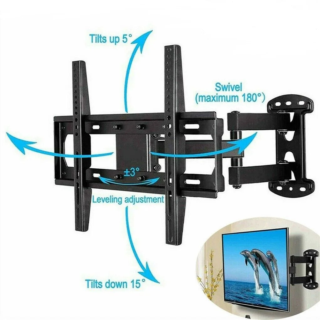 Tilting Swivel Wall TV Wall Bracket Mount Double Arms for 32-55 Inch