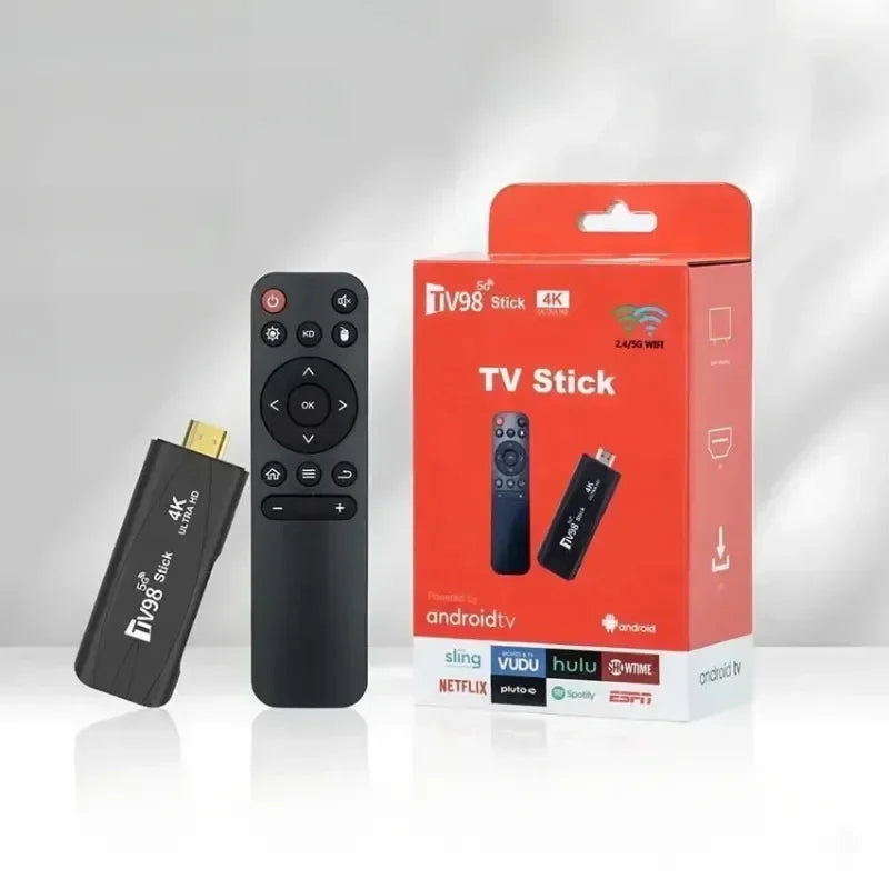 TV98 ATV Smart TV Stick 8K Android 14 H313 2.4G/5G Wifi Support OTA Media Player TV Receiver BT5.0 2GB 16GB Voice Remote TV Box