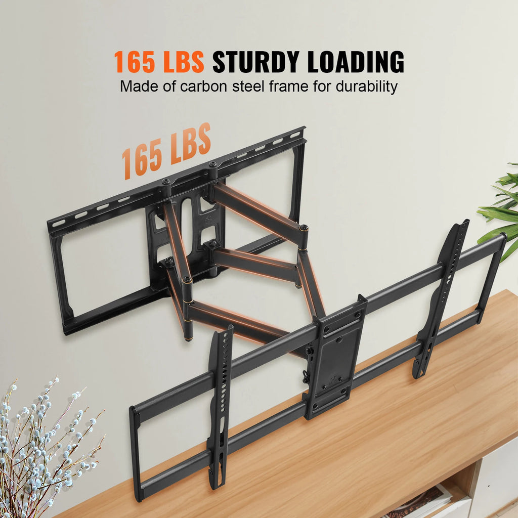SucceBuy Full Motion TV Mount Fit for 26-90in TVs Swivel Tilt Horizontal Adjustment TV Wall Mount Bracket W/ Articulating Arms