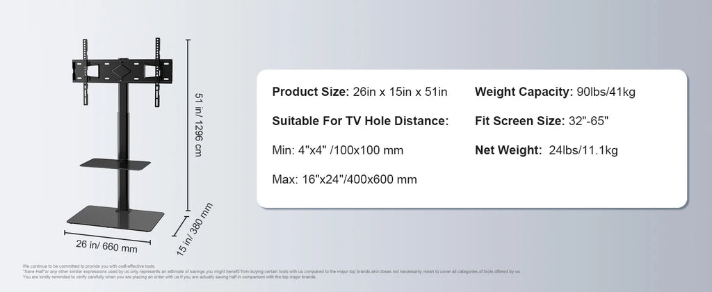 SucceBuy TV Stand Mount Swivel Tall TV Stand for 32-65/70 inch TV Height Adjustable Portable Floor TV Stand Max VESA 600 x 800mm