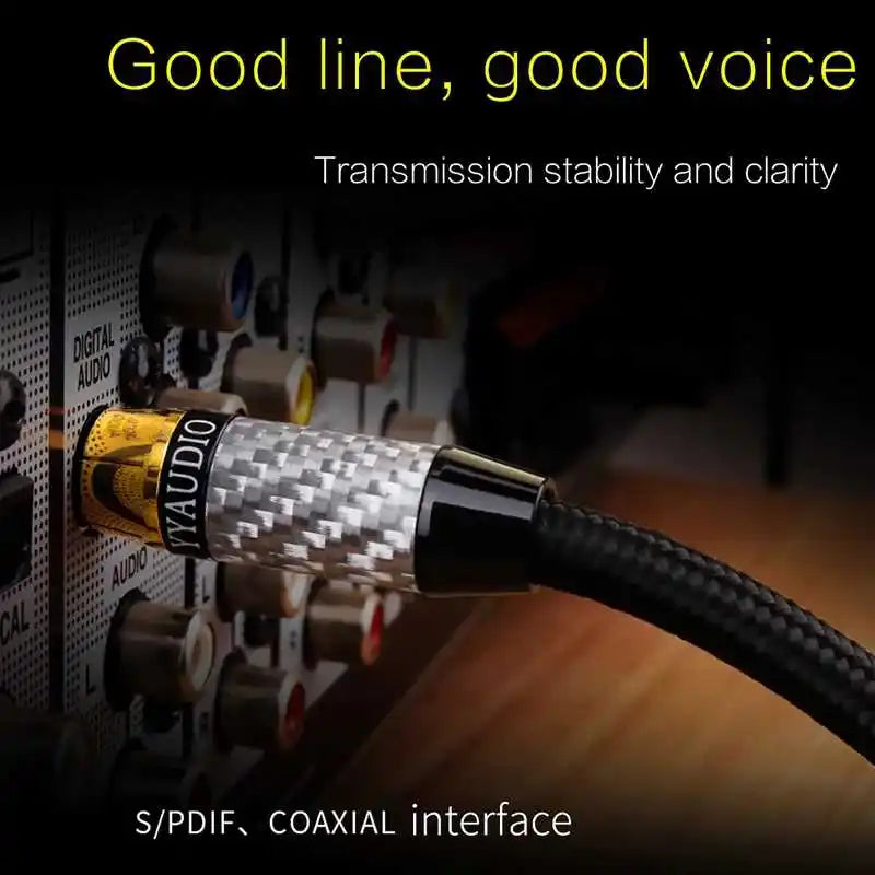 YYTCG high-end audio coaxial subwoofer speaker cable, COAXIAL output TV power amplifier 5.1 audio SPDIF cable