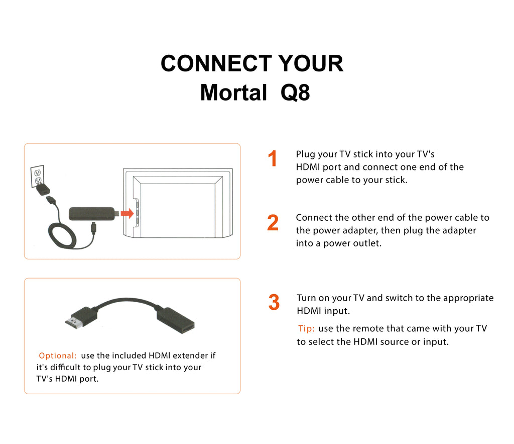 Android14 TV Stick  Mortal Q8 Global Version  Allwinner H313 Chip Wifi6 Voice Remote 8K 4K@60fps YouTube Stream TV stick 2G8G16G