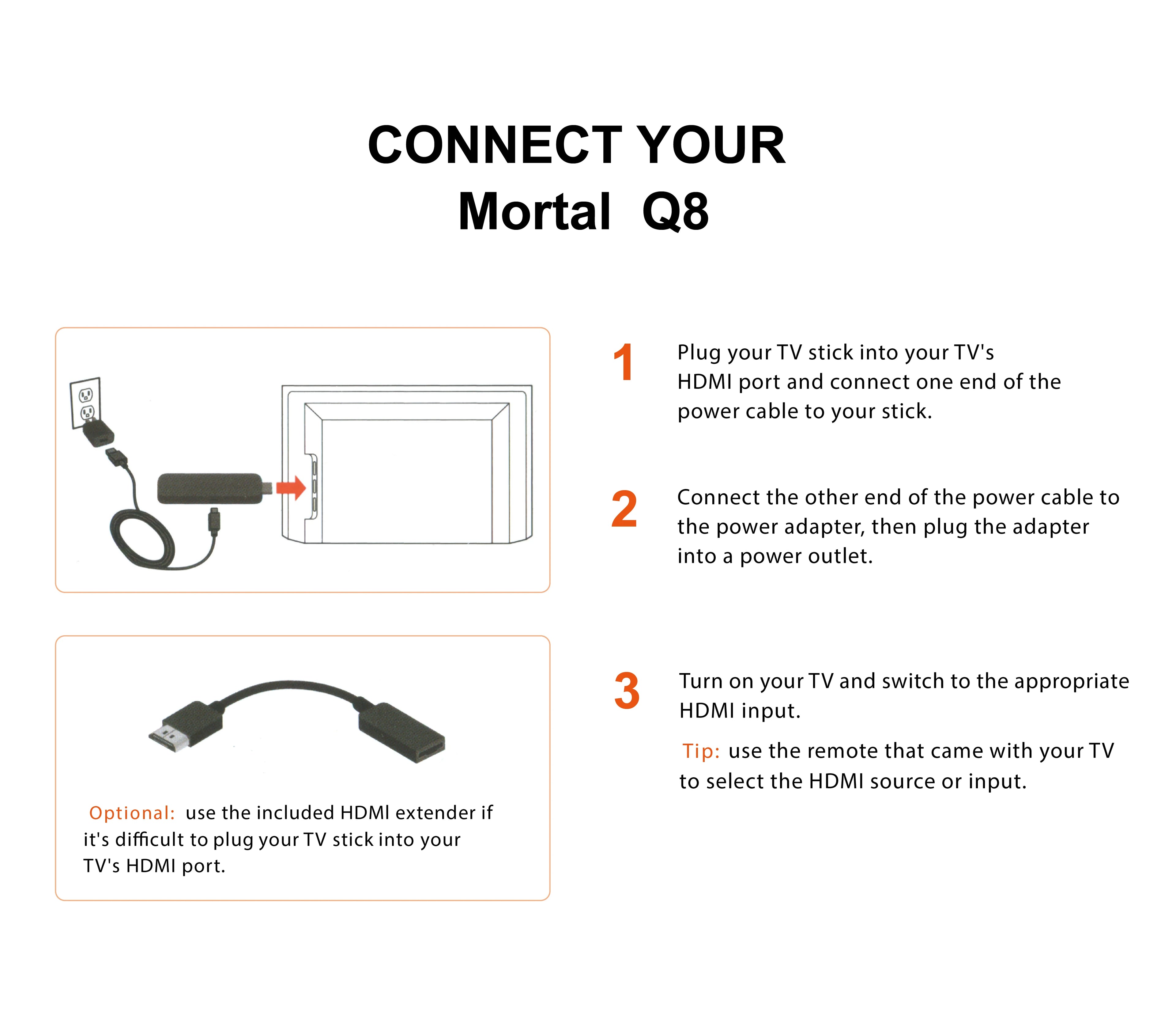 Android14 TV Stick  Mortal Q8 Global Version  Allwinner H313 Chip Wifi6 Voice Remote 8K 4K@60fps YouTube Stream TV stick 2G8G16G