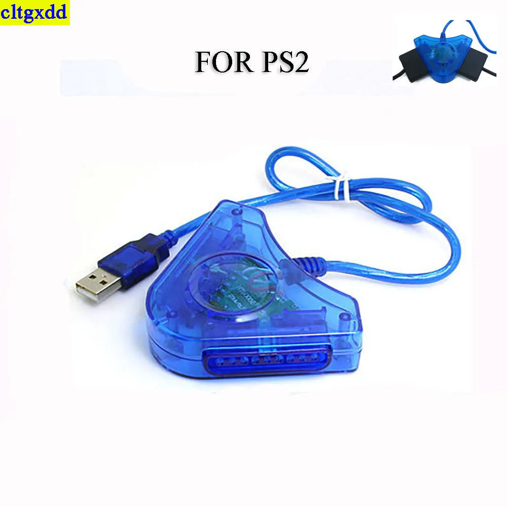 Cltgxdd 1piece FOR PS2 controller gamepad to PC gaming dual connection point interface adapter cable triangular USB controller