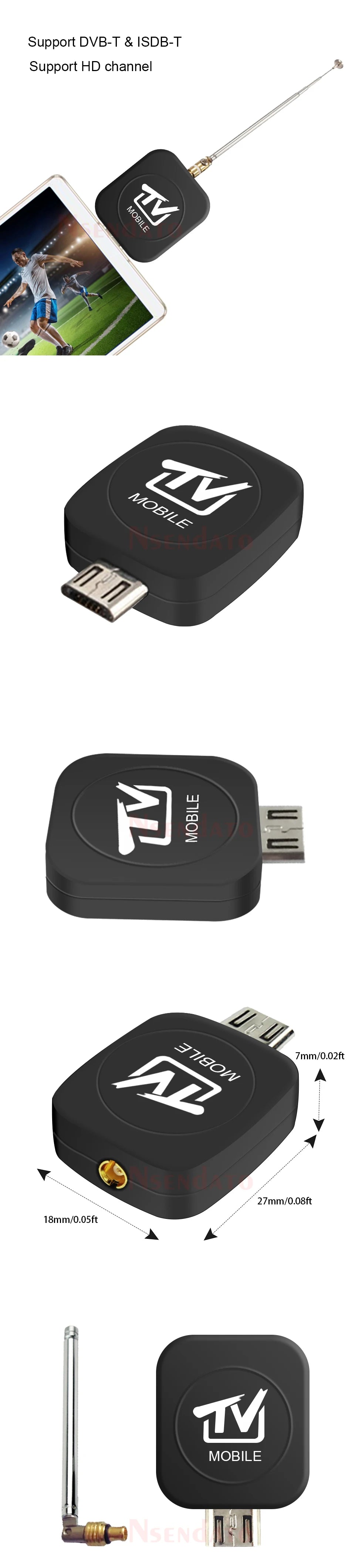 Mini Micro USB DVB DVB-T Digital Mobile TV Tuner Receiver Stick Dongle With Digital Antenna For Android Mobile Phone Tablet HDTV