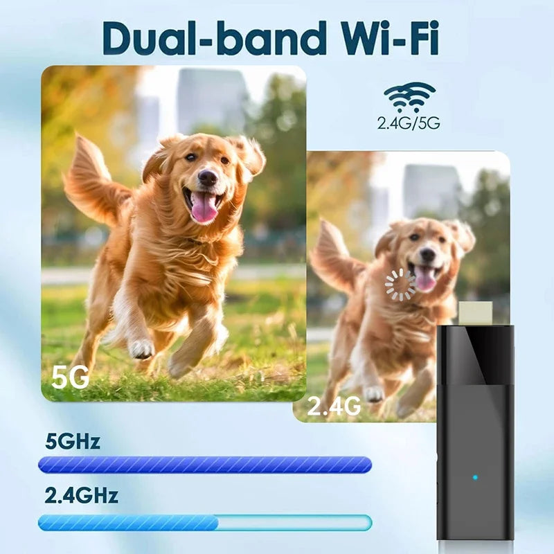 Android Tv Stick Janmifly Q6 2.4G/5G Wifi Bluetooth 5.2 Voice Remote Android 10 4K Video Netflix Youtube Fast Streaming Tv Stick