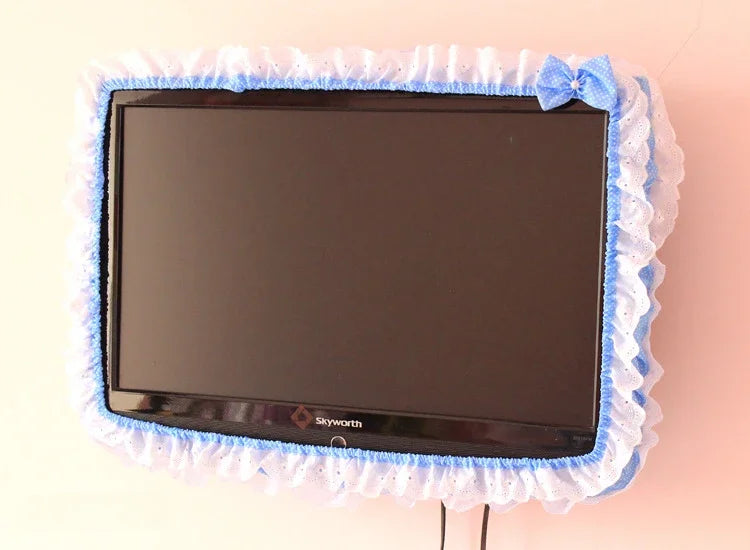 24-48INCHES TV Dust Cover Computer Monitor Protection Stick Wall-Mounted Desktop Curved Screen Soft Fabric Craft