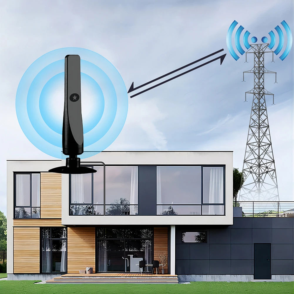 50 Miles TV Antenna HD Digital TV Antenna with Signal Booster Support 4K 1080P High Gain Aerial 25DBI Indoor Outdoor TV Antenna