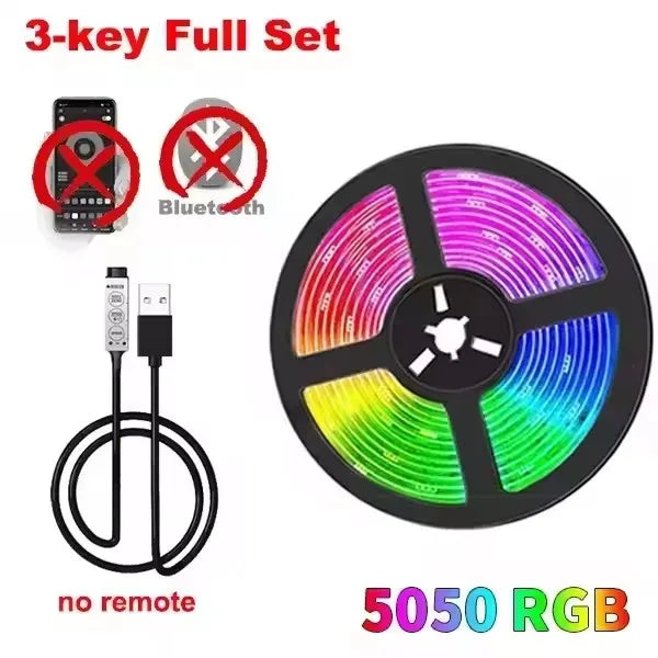 Usb Rgb Led Strip Light Self-Adhesive Ice String Tape 1M  20 Meters 15 Meters Led Chain Bulbs For Tv Backlight Children'S Room