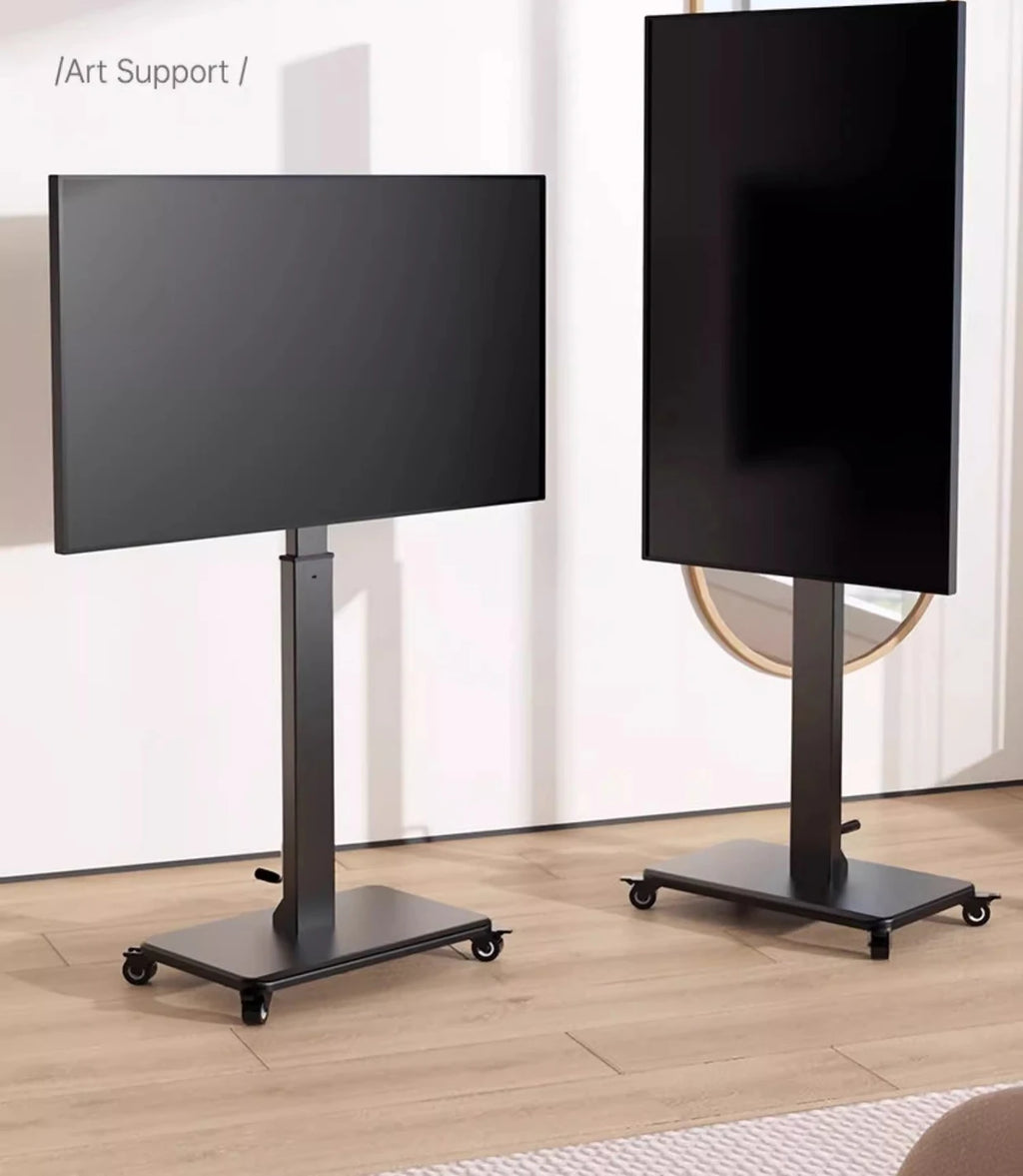 BEISHI Mobile TV Cart for 26-65 Inch TVs up to 110lbs Height Adjustable Shelf Rolling Floor Stand with Wheels VESA 600x400mm