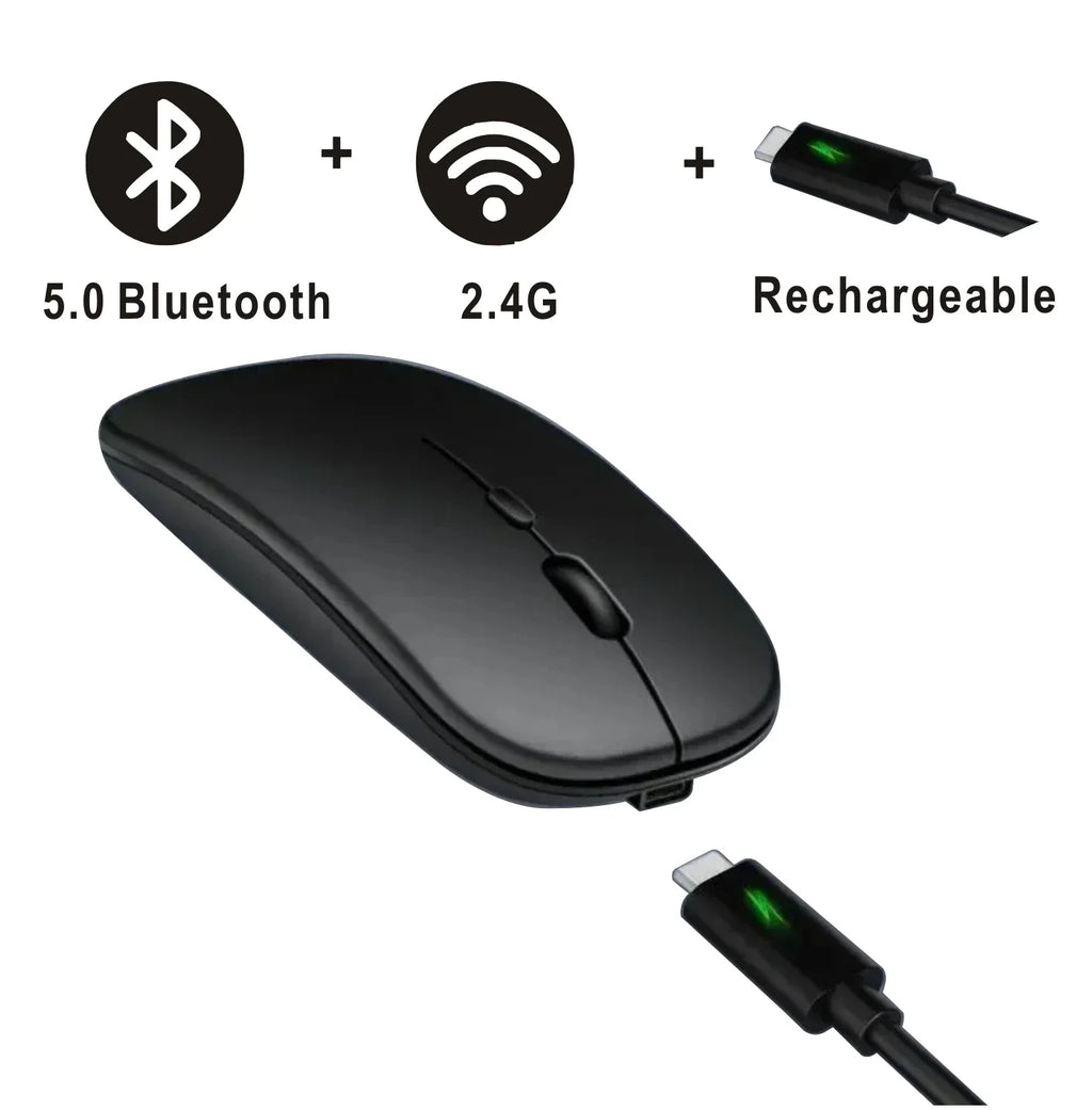 Rechargeable Bluetooth Mouse Wireless Dual Mode Electronics Silent Computer  gaming  Ergonomic Gamer 2.4 USB for PC Laptops