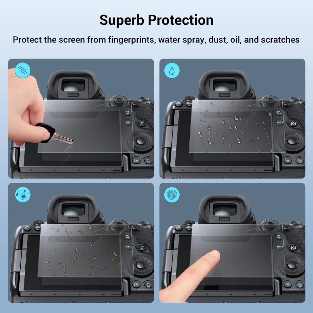 2PCS Tempered Glass for Canon EOS R8 R7 R6 Mark II R50 R10 R5 RP Screen Protector Anti-Scratch Protective Film Accessories