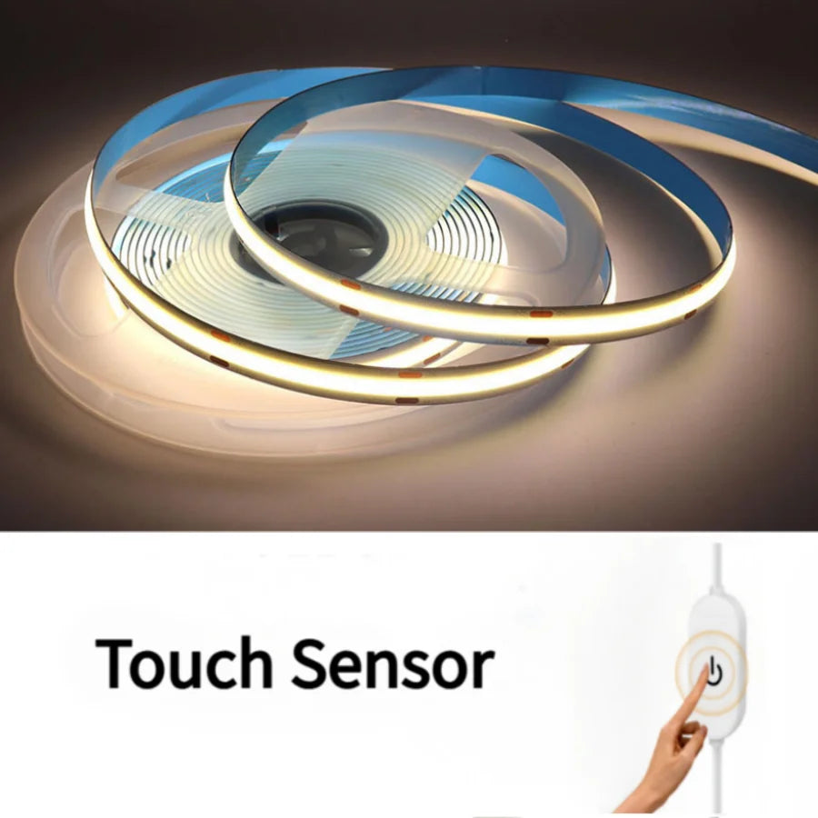 COB USB LED Strip Light with Sensor Decoration Lighting Tape for House Room Backlight 1M 2M 3M Ribbon