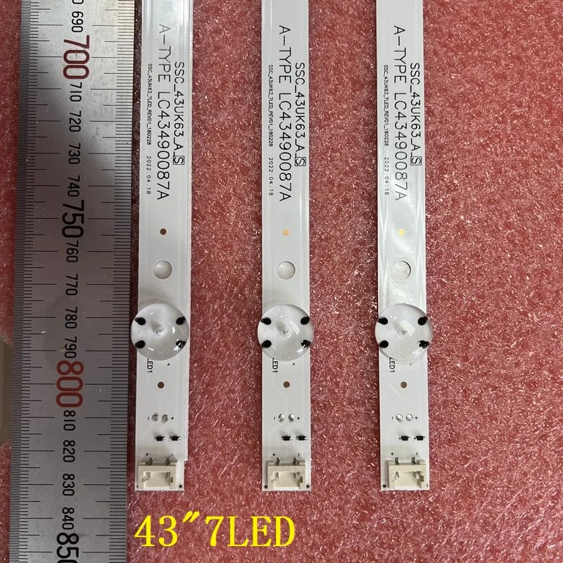 LED backlight strip(3) for TV 43UJ639V 43UJ675V 43UJ634V 43LJ624V 43LJ634V 43UJ701V 43UJ6309 43UJ6307 43UJ670V 43UJ6350 43UJ6500