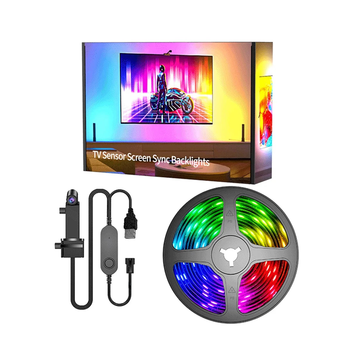 EISSLOLY Smart AR Color Gamut Sensor APP Control RGBIC LED Light Strip for TV Backlight  Gaming livingroom atmosphere Decoration