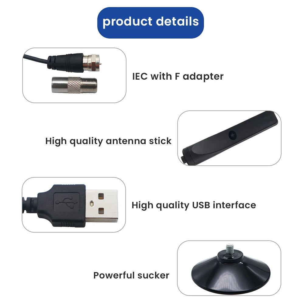 Tv Antenna Signal Booster Suction Cup TV Antenna Plug Universal High Gain Indoor Outdoor Aerial for Smart Tv Digital Tv