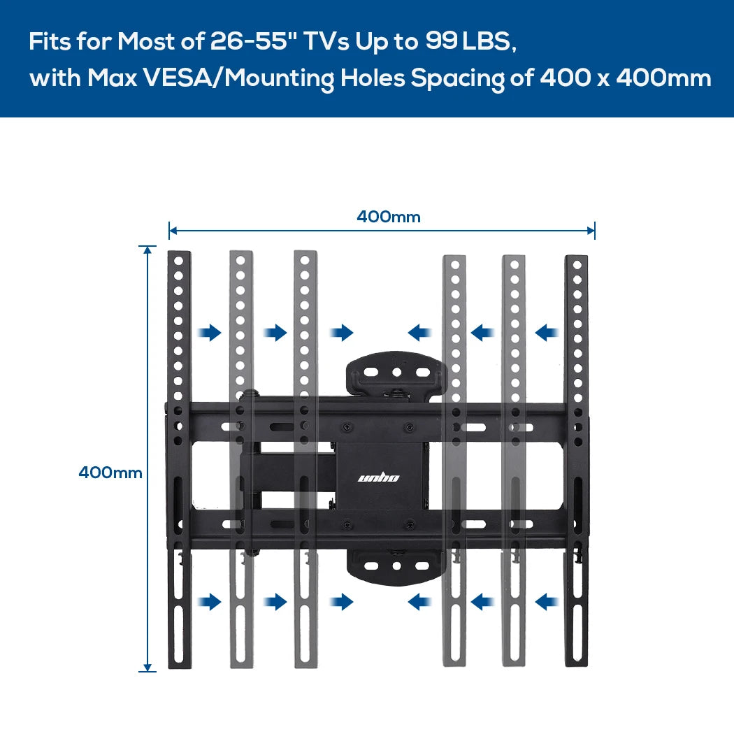 Tilting Swivel Wall TV Wall Bracket Mount Double Arms for 32-55 Inch