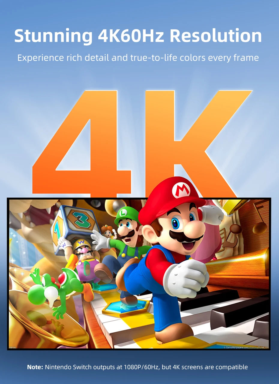 CABLETIME Switch 2 HDMI Cable USB C to HDMI Cable  Adapter 4K 60Hz HDR PD 100W for Nintendo Switch 1 Switch 2 OLED PS4/5 Laptops
