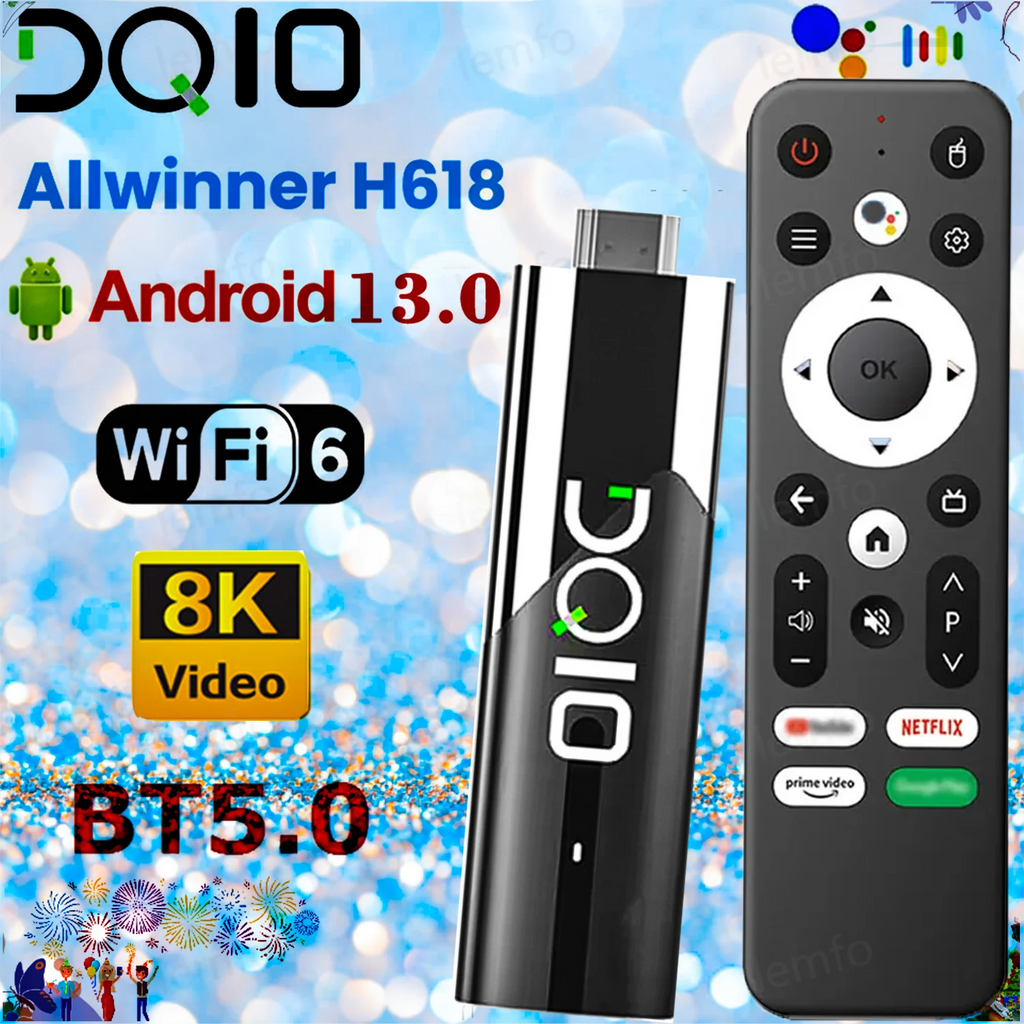 Smart TV Stick 8K Android 13 BT 5.0 ATV WIith H618 2GB RAM 16GB ROM Wifi6 Remote Control Home Theater Android TV Stick Box