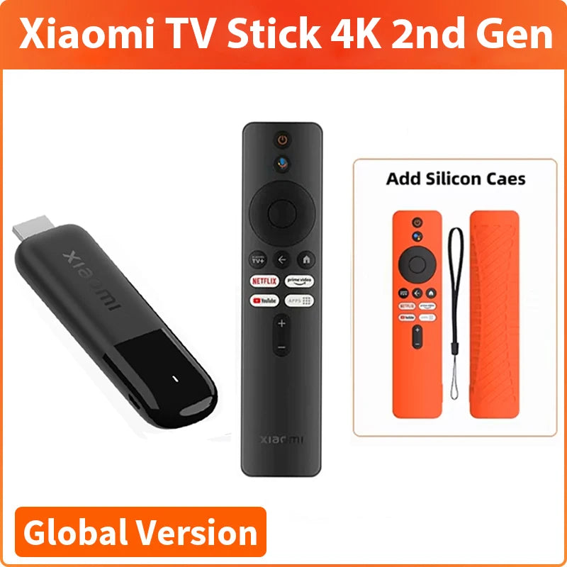 Global Version Xiaomi TV Stick 4K 2nd Gen 2025 2GB RAM 8GB ROM Bluetooth Wifi6 Dolby Vision TV Dongle Portable Streaming Media