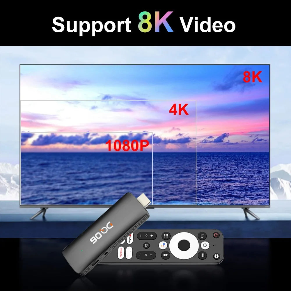 DQ06 ATV Mini TV Stick Android12 Allwinner H618 Quad Core Cortex A53 Support 8K Video 4K Wifi6 BT Voice Remote Smart TV Box