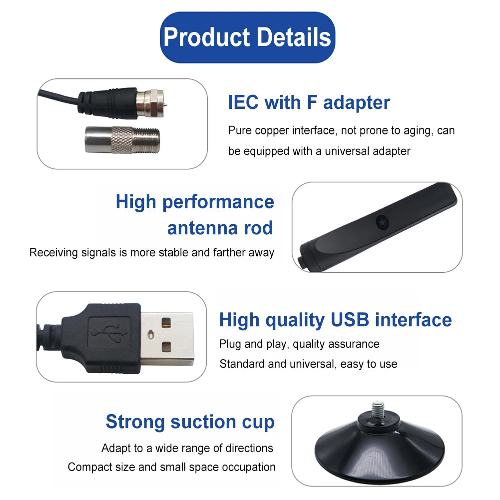 50 Miles TV Antenna HD Digital TV Antenna with Signal Booster Support 4K 1080P High Gain Aerial 25DBI Indoor Outdoor TV Antenna