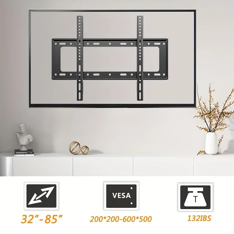 BEISHI Universal TV Bracket Low Profile TV Wall Mount Fixed for Most 30"-80" Flat/Curved TVs with Max VESA 600X500mm Up to 70kg