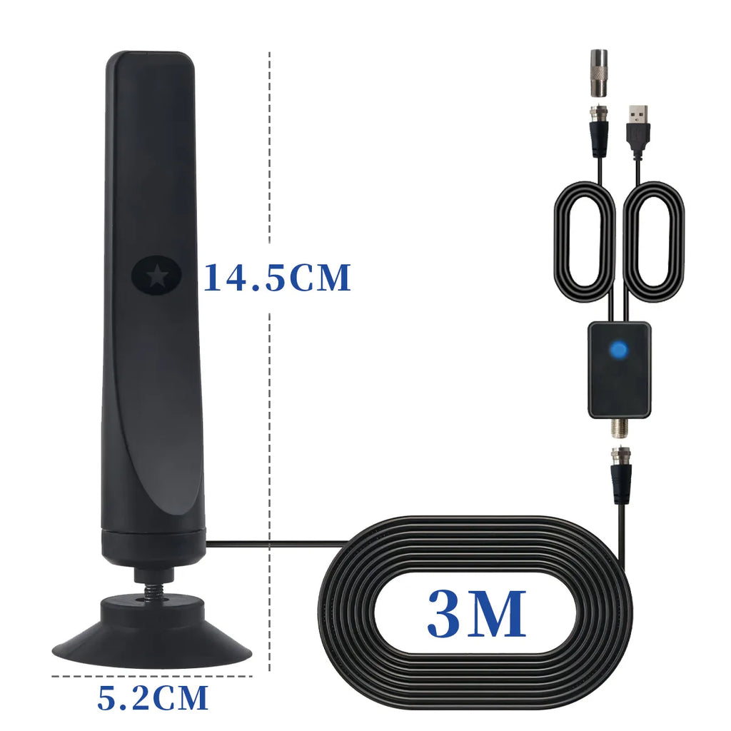 Tv Antenna Signal Booster Suction Cup TV Antenna Plug Universal High Gain Indoor Outdoor Aerial for Smart Tv Digital Tv