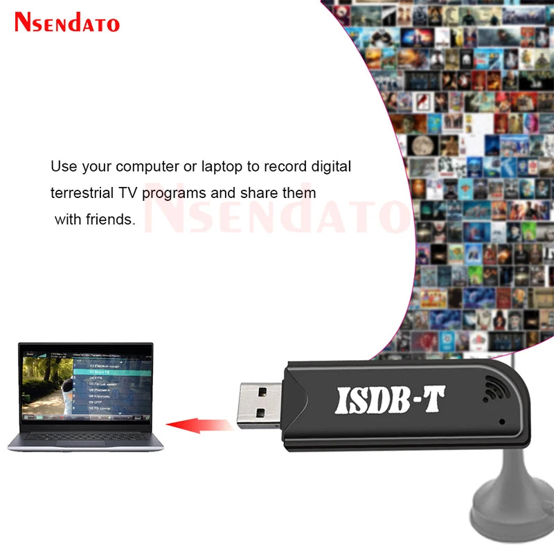 Mini Digital ISDB-T USB2.0 TV HDTV Tuner Stick Receiver Recorder With Remote Control Antenna for Brazil